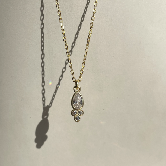 AÏNA - Collier Pendentif Zircon en Argent Massif 925