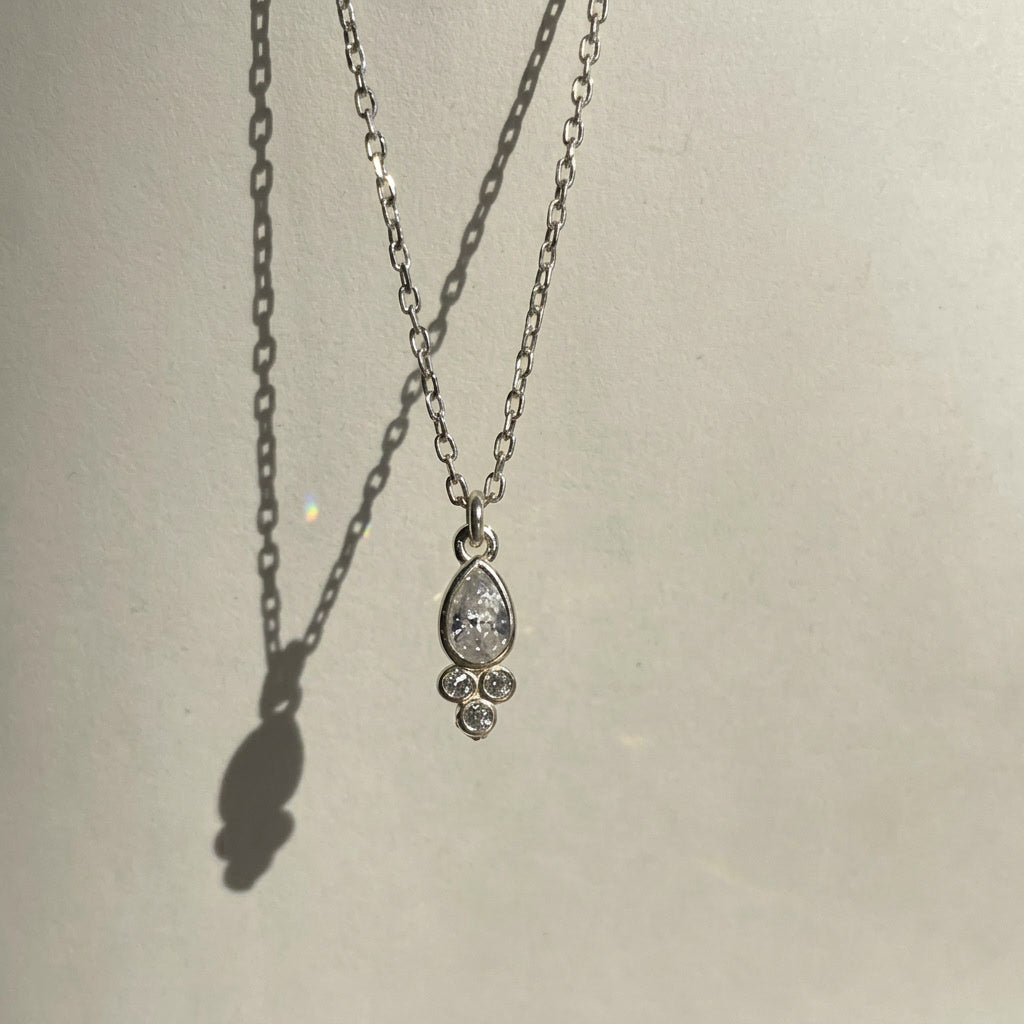 AÏNA - Collier Pendentif Zircon en Argent Massif 925