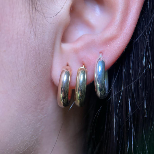HERA - Boucles d'Oreilles Épaisses en Argent Massif 925