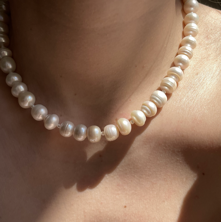 DORIS - Collier de Perles Baroques en Argent Massif 925