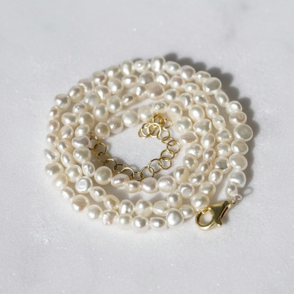 DIONE - Collier de Perles Baroques en Argent Massif 925