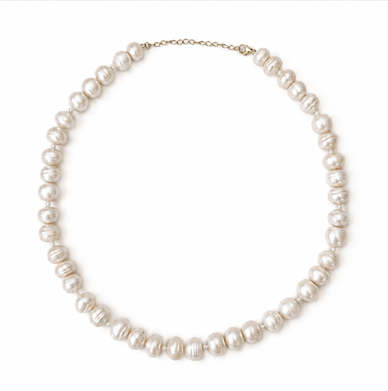 DORIS - Collier de Perles Baroques en Argent Massif 925