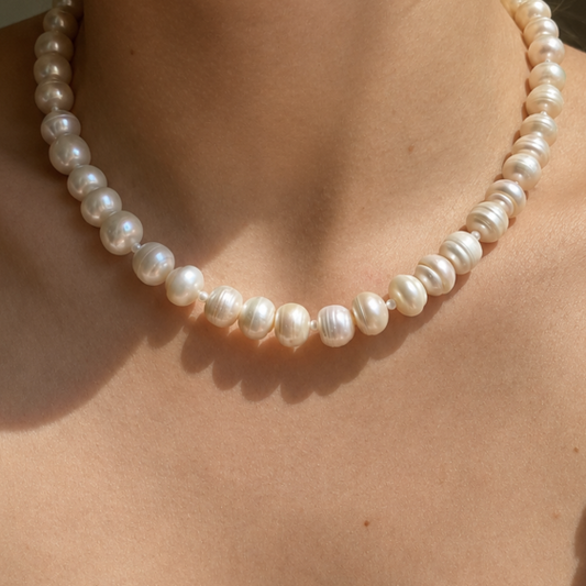 DORIS - Collier de Perles Baroques en Argent Massif 925
