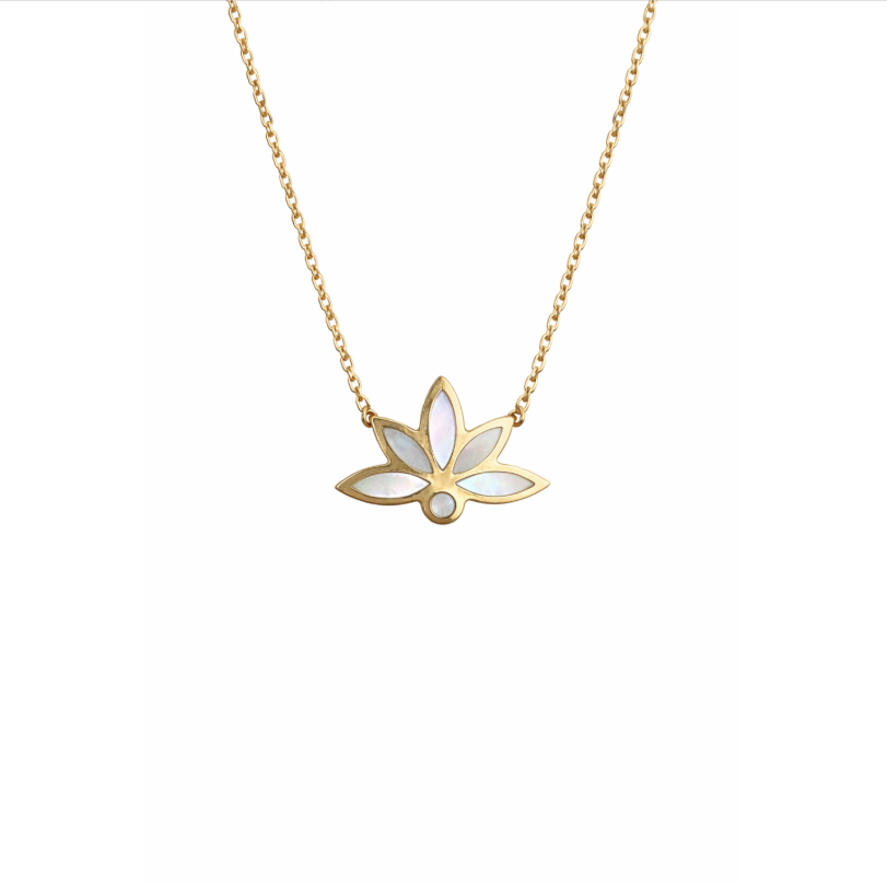 LOTUS - Collier Pendentif Nacre en Argent Massif 925
