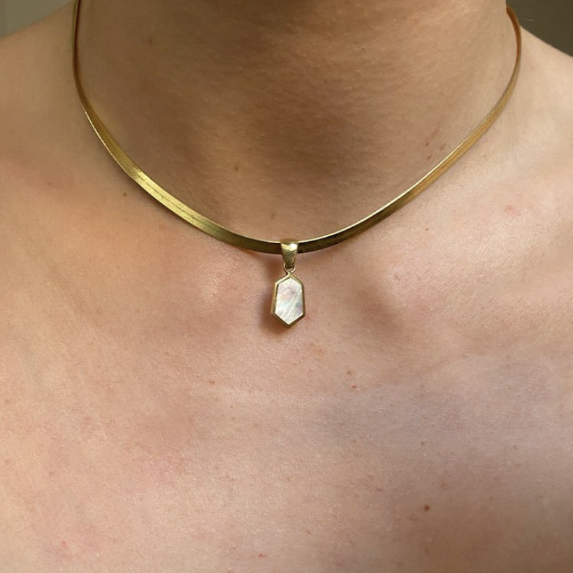 NAÏA - Collier Pendentif Nacre en Argent Massif 925
