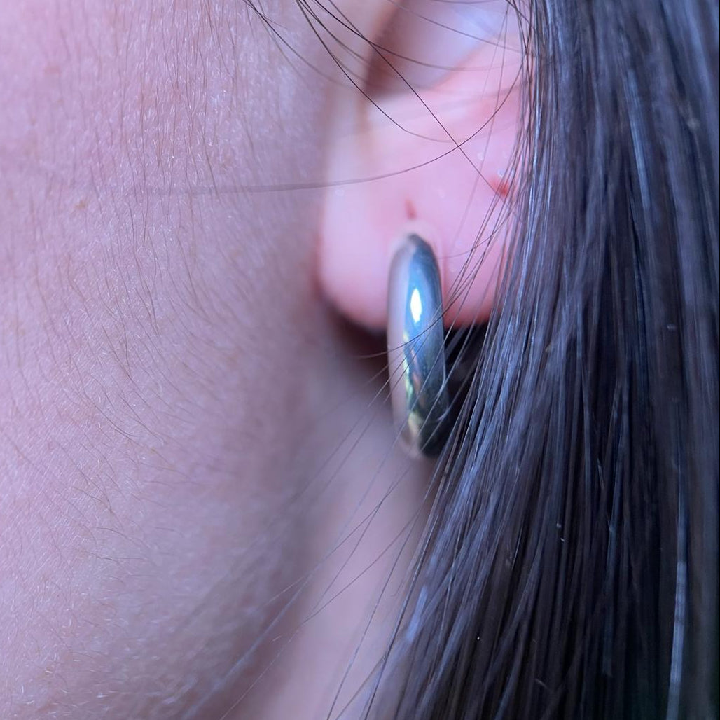 HERA - Boucles d'Oreilles Épaisses en Argent Massif 925