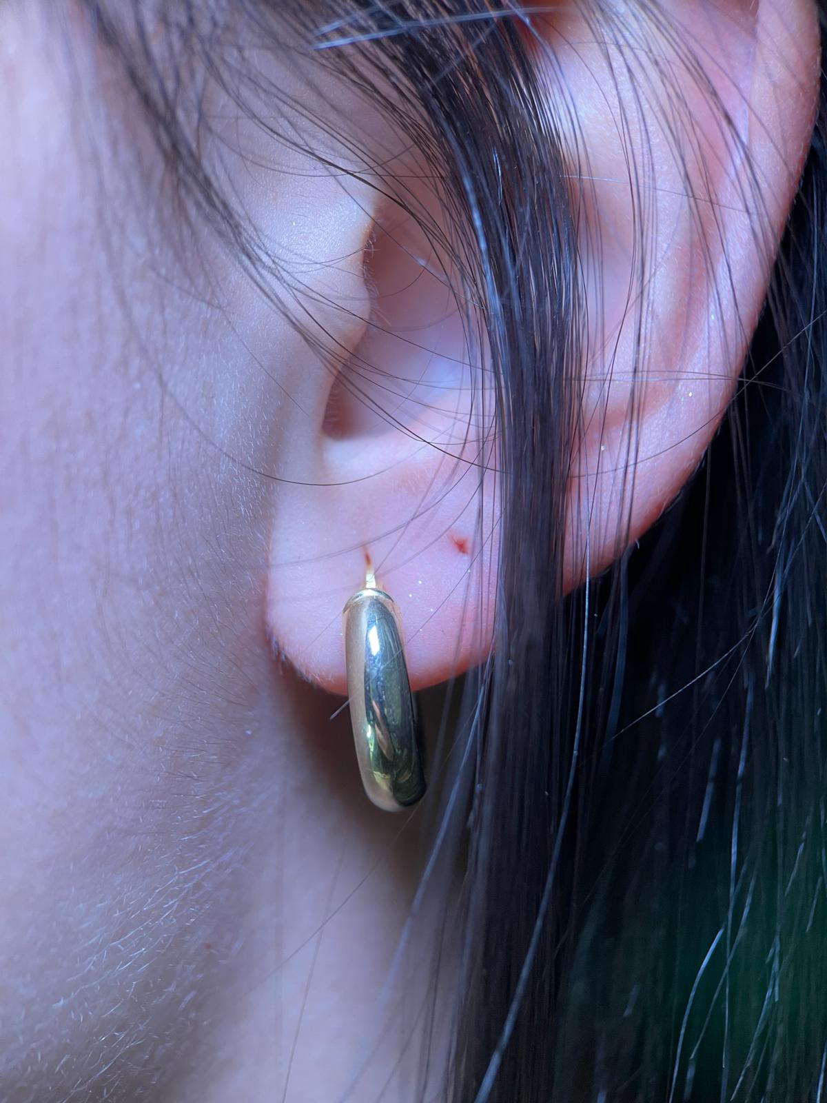 HERA - Boucles d'Oreilles Épaisses en Argent Massif 925